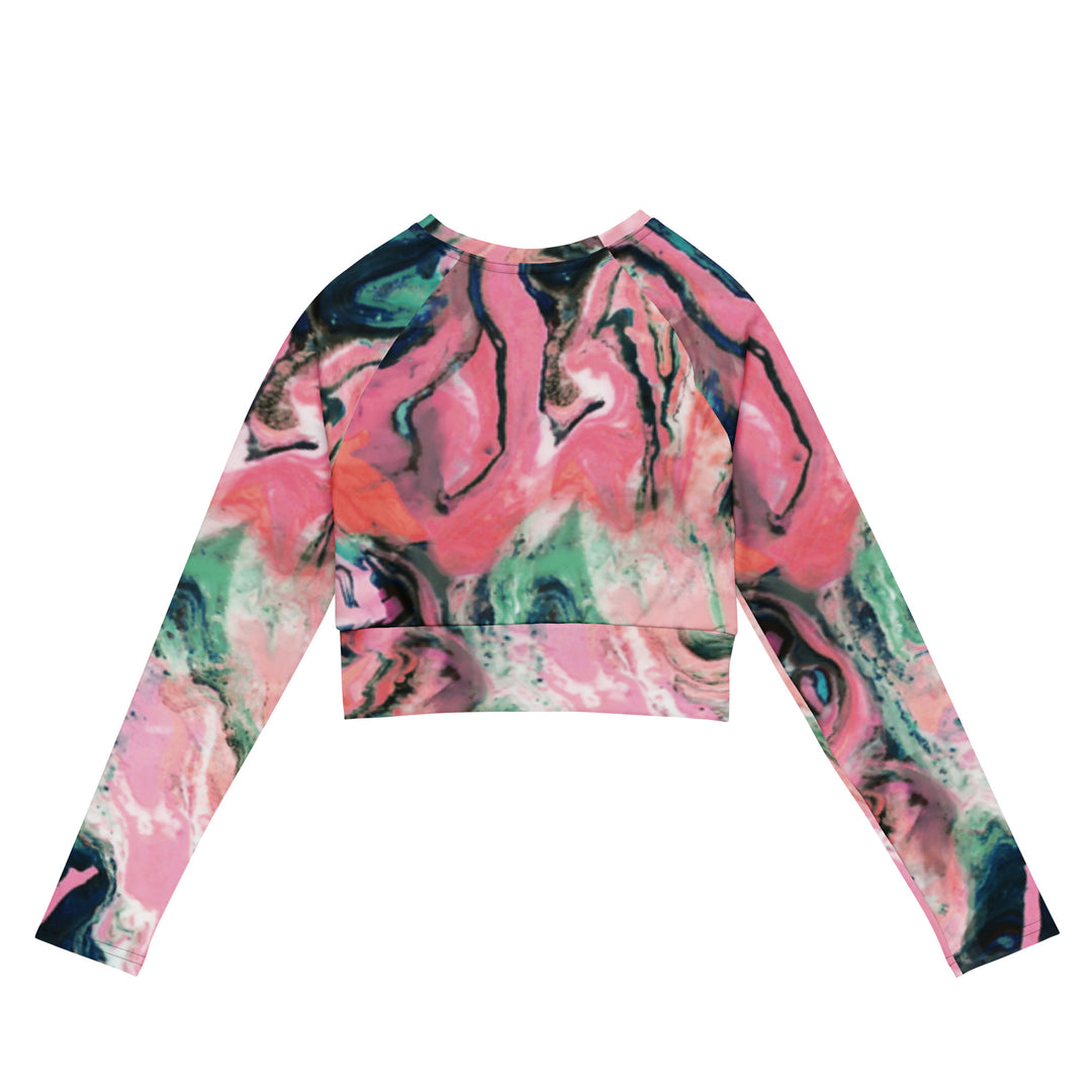 Recycled long-sleeve crop top