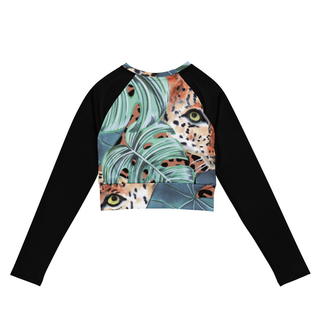 Recycled long-sleeve crop top