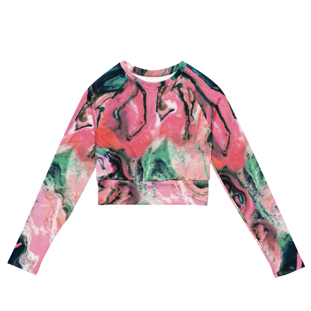 Recycled long-sleeve crop top