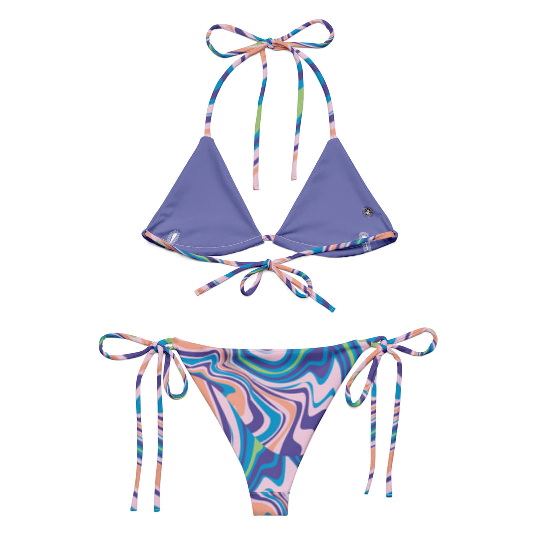 All-over print recycled string bikini