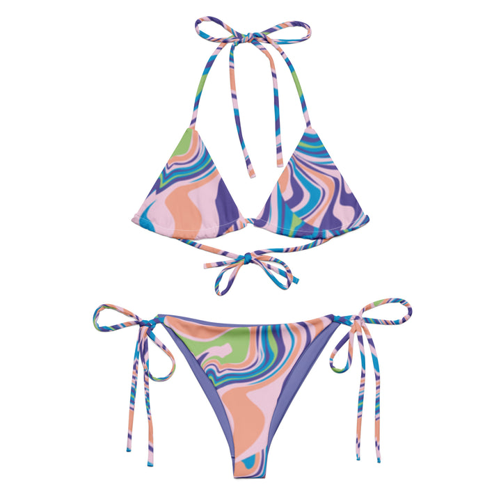 All-over print recycled string bikini